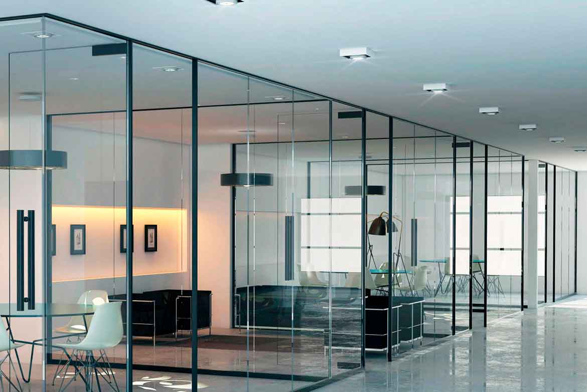 divisiones en vidrio